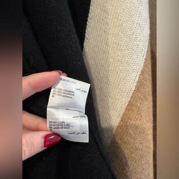 CHARTER CLUB 100% Cashmere Luxury Tier Shawl Wrap Black, Tan, White, One Size - Picture 11 of 16